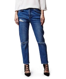TOPSHOP | Topshop Moto Ripped Girlfriend Jeans (Blue)(デニムパンツ)