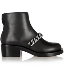 GIVENCHY | Givenchy Chain-Embellished Glossed-Leather Ankle Boots(ブーツ)