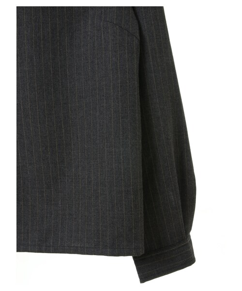 SEVENDAYS=SUNDAY(セブンデイズサンデイ)の「タックボトルネック 長袖ブラウス(トップス・チャコールグレー/ブラック・M/L)」の6枚目の写真