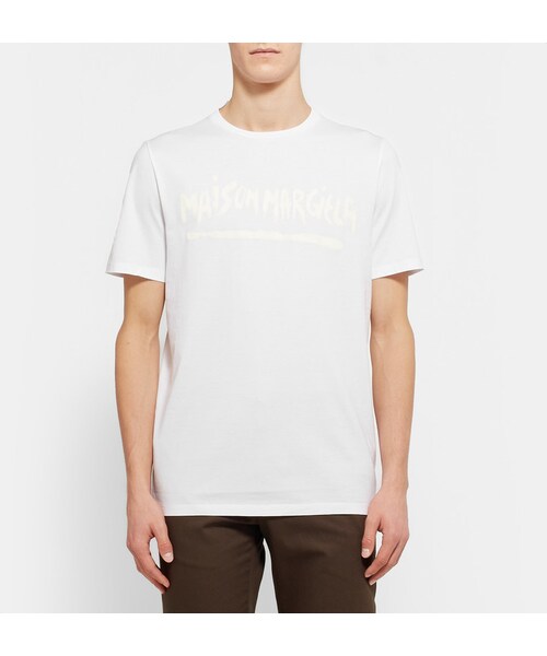 Maison Margiela（メゾンマルジェラ）の「Maison Margiela Painted Cotton-Jersey T-Shirt（Tシャツ/カットソー・メンズ・White・IT 44/IT 46/IT 48/IT 50/IT 52/IT 54）」の3枚目の写真