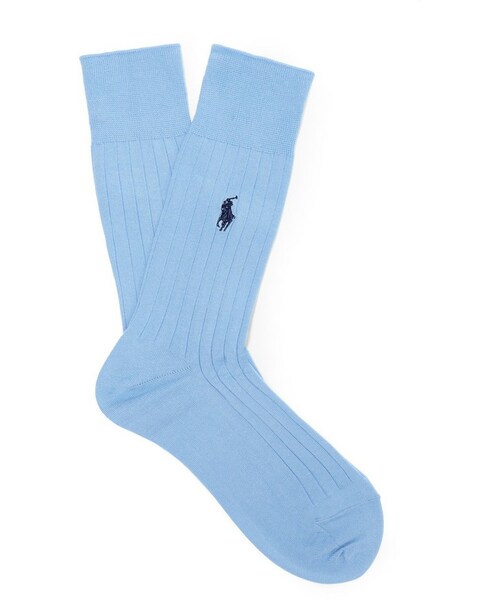 POLO RALPH LAUREN(ポロ ラルフ ローレン)の「Polo Ralph Lauren Ribbed Cotton-Blend Socks(ソックス/靴下・メンズ・Blue・EU 39/42/EU 43/46)」の1枚目の写真