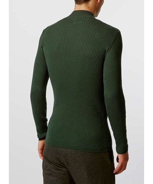 TOPMAN（トップマン）の「Forest Green Wide Rib Turtle Neck Jumper（ニット/セーター・メンズ・Green・XXS/XS/S/M/L/XL）」の5枚目の写真