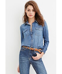 FOREVER 21 | FOREVER 21 Snap-Buttoned Denim Shirt(シャツ/ブラウス)