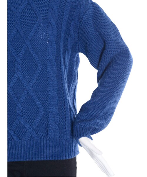 EVRIS（エヴリス）の「クルーネックケーブルニットTOPS（トップス・レディース・ホワイト/ブラック/ネイビー・F）」の11枚目の写真