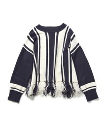 DRWCYS | アンゴラ混フリンジストライプニット(ニット/セーター)