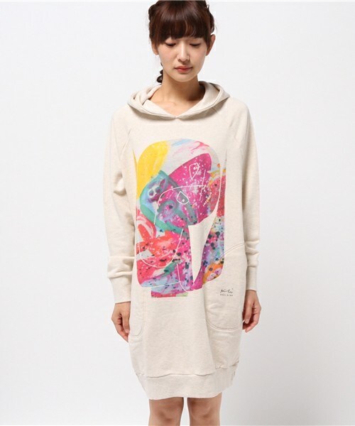 FRAPBOIS（フラボア）の「FRAPBOIS×Down'sTown（ワンピース・レディース・グレー/オートミール・1）」の3枚目の写真