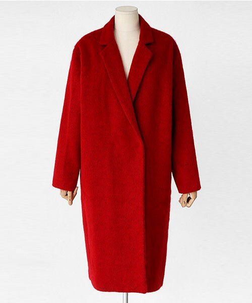 DHOLIC（ディーホリック）の「オーバーサイズチェスターコート（チェスターコート・レディース・グレー/ディープグリーン/ピンク/レッド/ブラック・FREE）」の5枚目の写真