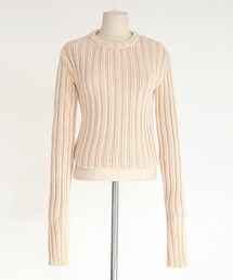 DHOLIC | ロングスリーブクロップドニットプルオーバー(ニット/セーター)