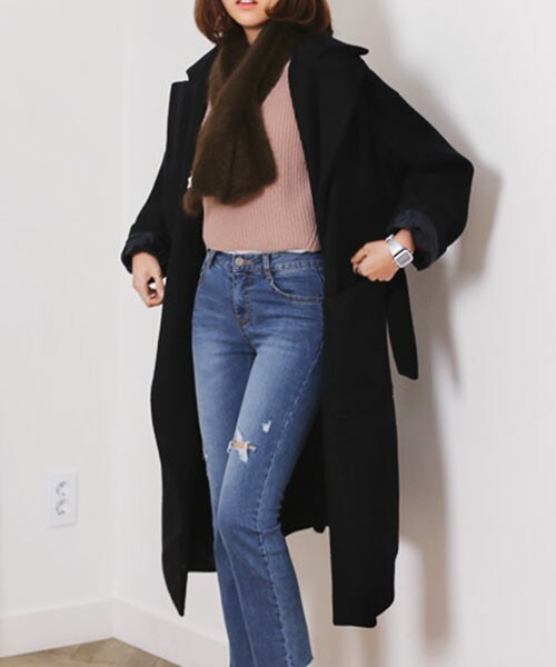 DHOLIC（ディーホリック）の「オーバーサイズウールガウンコート（その他アウター・レディース・ベージュ/ネイビー・FREE）」の2枚目の写真