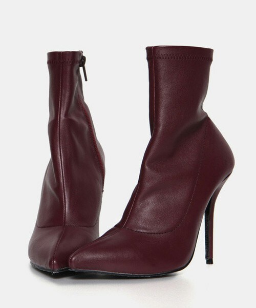 DHOLIC（ディーホリック）の「ピンヒールストレッチショートブーツ（ブーツ・レディース・ブラック/グレー/ワイン・225/230/235/240/245/250）」の3枚目の写真