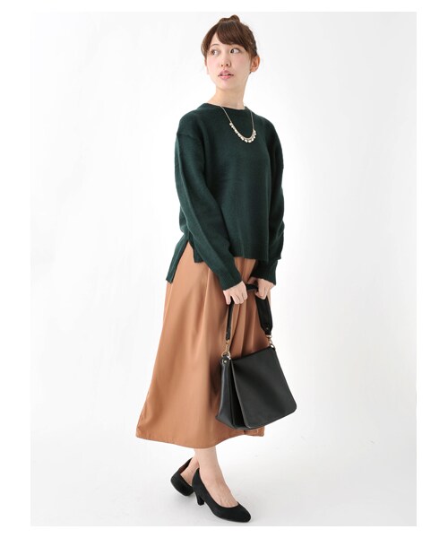 earth music&ecology(アースミュージックアンドエコロジー)の「タックガウチョパンツ(パンツ・ブラック/ボルドー/キャメル/カーキ・F)」の10枚目の写真