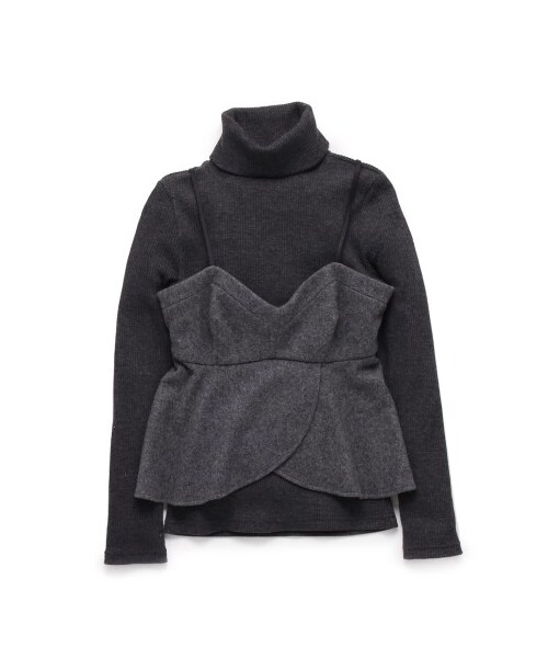 SNIDEL（スナイデル）の「ビスチェ付きカットトップス（カットソー・レディース・WHT/DGRY/BLK・F）」の2枚目の写真