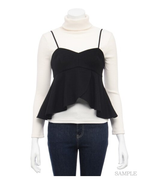 SNIDEL（スナイデル）の「ビスチェ付きカットトップス（カットソー・レディース・WHT/DGRY/BLK・F）」の11枚目の写真