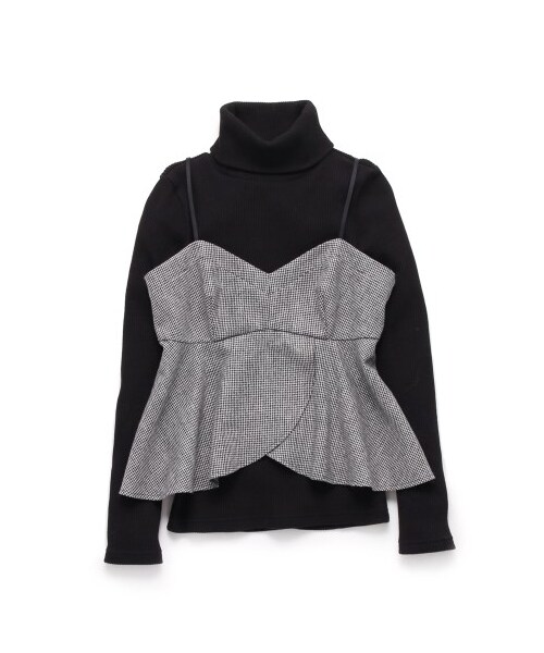 SNIDEL（スナイデル）の「ビスチェ付きカットトップス（カットソー・レディース・WHT/DGRY/BLK・F）」の3枚目の写真