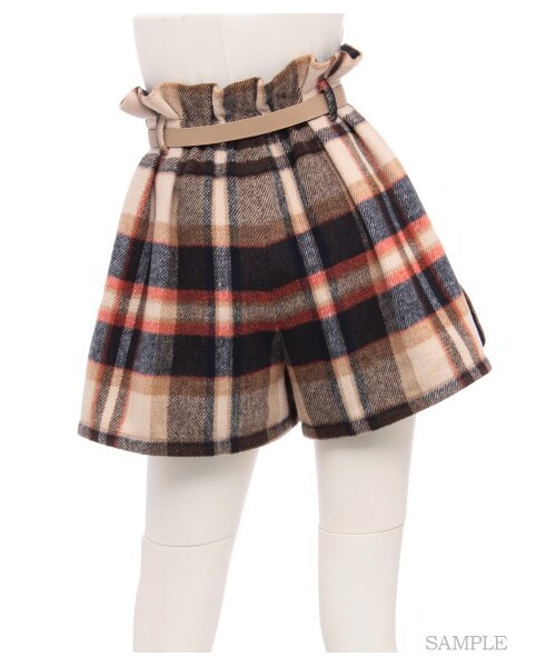 SNIDEL(スナイデル)の「ウエストギャザーショートパンツ(ショートパンツ・レディース・CHECK/MIX/BLK・0/1)」の5枚目の写真