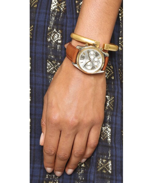 MICHAEL KORS（マイケルコース）の「Michael Kors Lexington Watch（アナログ腕時計・レディース・Brown・One Size）」の3枚目の写真