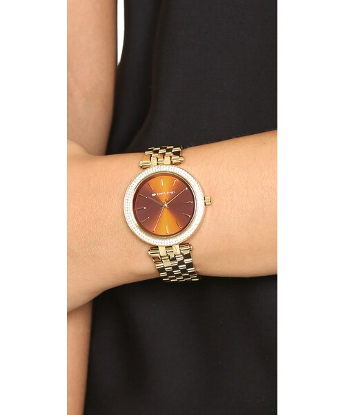 MICHAEL KORS（マイケルコース）の「Michael Kors Mini Darci Watch（アナログ腕時計・レディース・Brown・One Size）」の2枚目の写真