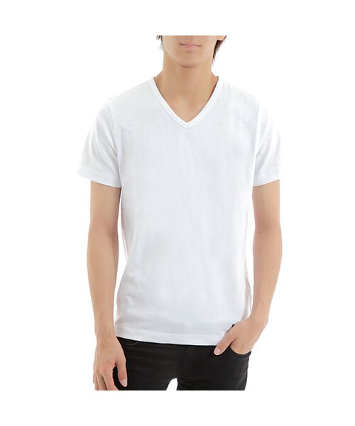 Handmade（ハンドメイド）の「Vneck White Tee（MEN'S）（Tシャツ/カットソー・メンズ・その他）」の6枚目の写真