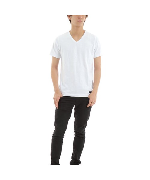 Handmade（ハンドメイド）の「Vneck White Tee（MEN'S）（Tシャツ/カットソー・メンズ・その他）」の8枚目の写真