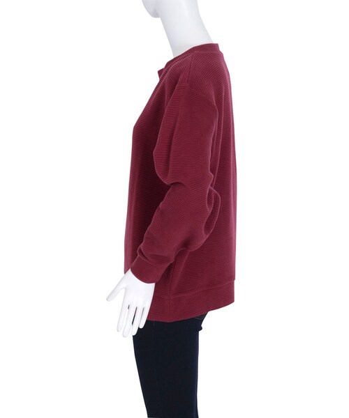 EMODA(エモダ)の「RIB BORDER LOOSEトレーナー(トップス・レディース・ホワイト/グレー/ブラック/レッド・F)」の7枚目の写真