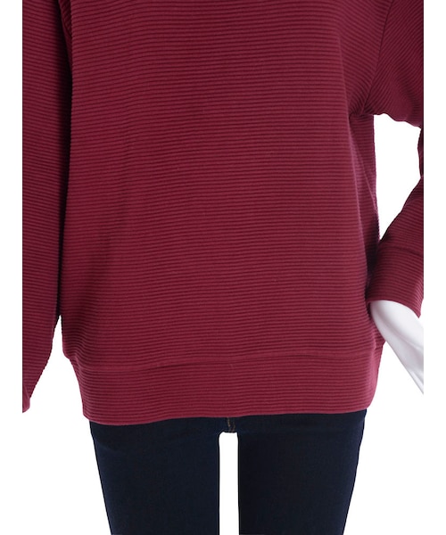 EMODA(エモダ)の「RIB BORDER LOOSEトレーナー(トップス・レディース・ホワイト/グレー/ブラック/レッド・F)」の10枚目の写真