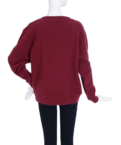 EMODA(エモダ)の「RIB BORDER LOOSEトレーナー(トップス・レディース・ホワイト/グレー/ブラック/レッド・F)」の8枚目の写真