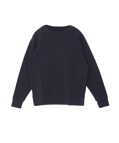 EMODA(エモダ)の「RIB BORDER LOOSEトレーナー(トップス・レディース・ホワイト/グレー/ブラック/レッド・F)」の2枚目の写真