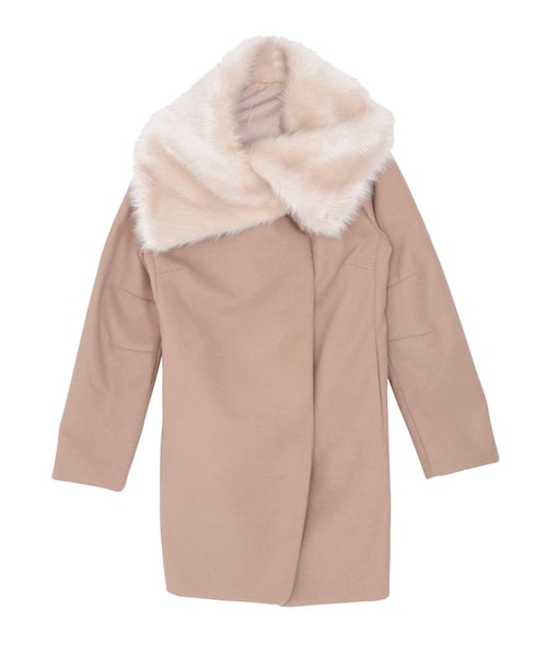 EMODA(エモダ)の「クロスファーカラーコート(ジャケット/アウター・レディース・グレー/ブラック/ベージュ/カーキ・F)」の3枚目の写真