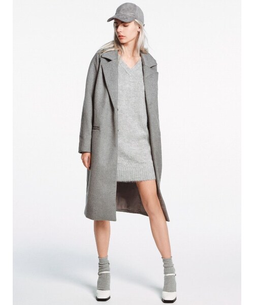 EMODA（エモダ）の「ラグランシングルコート（ジャケット/アウター・レディース・グレー/ブラック/ベージュ・F）」の4枚目の写真