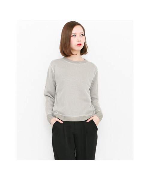 KBF（ケイビーエフ）の「チュールニット（トップス・レディース・KHAKI/TOPGRAY/BLACK・one）」の4枚目の写真