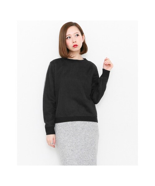 KBF（ケイビーエフ）の「チュールニット（トップス・レディース・KHAKI/TOPGRAY/BLACK・one）」の5枚目の写真