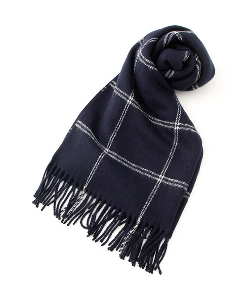 Honeys（ハニーズ）の「チェック柄ストール（その他小物・レディース・アイボリー/コン/ベージュ・Ｆ）」の3枚目の写真