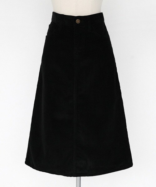 DHOLIC(ディーホリック)の「コーデュロイAラインミディスカート(スカート・レディース・アイボリー/キャメル/ブラック・S/M/L)」の2枚目の写真