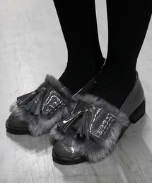 DHOLIC | フェイクファーポイントタッセルローファー(ドレスシューズ)