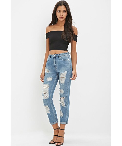 FOREVER 21 Distressed Boyfriend Jeans