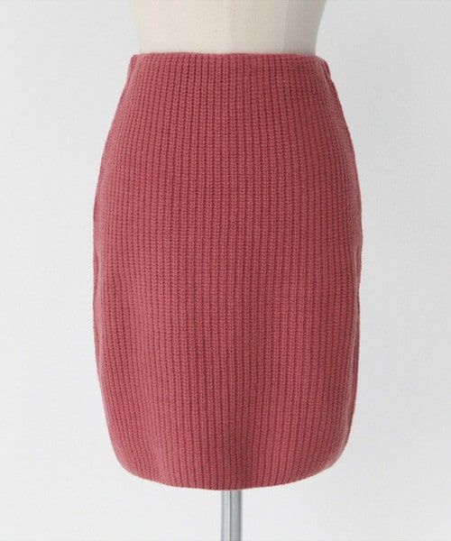 DHOLIC(ディーホリック)の「ウエストゴムニットミニスカート(スカート・レディース・カーキ/ディープピンク/グレー/クリーム/ネイビー・FREE)」の5枚目の写真