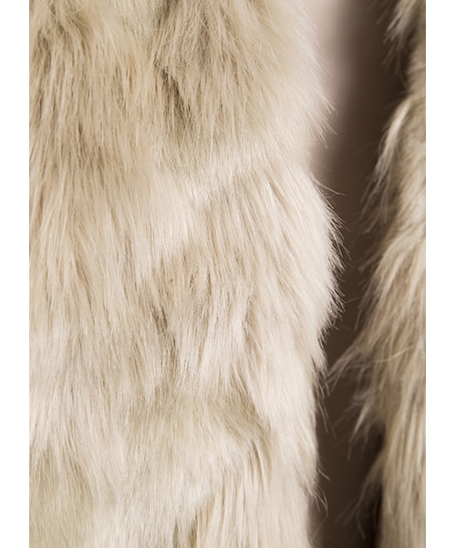 gracegift（グレースギフト）の「韓國晚宴仿皮草背心（ジャケット/アウター・レディース・黑/杏・F）」の8枚目の写真