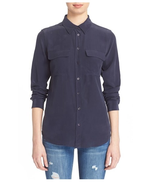 エキプモン レディース シャツ トップス Slim Signature Silk Leopard Print Shirt 取寄) エキップモン レディース スリム シグニチャー ブラウザ