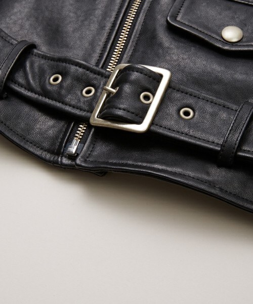 beautiful people(ビューティフルピープル)の「■別注■beautiful people×MIDWEST ライダースジャケット(ライダースジャケット・レディース・ブラック・130/140/150)」の6枚目の写真