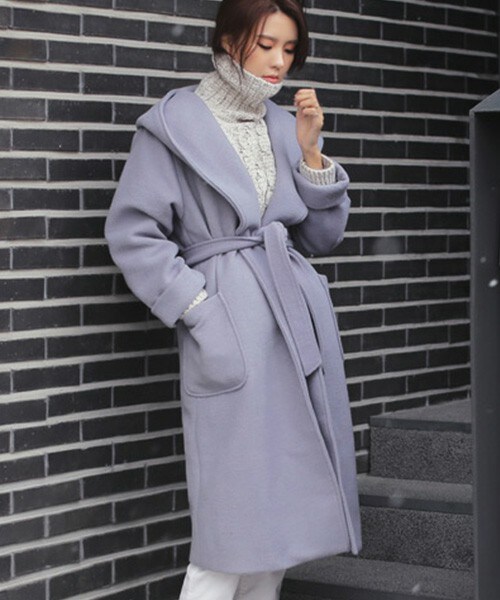 DHOLIC（ディーホリック）の「ウールロング丈ガウンコート（その他アウター・レディース・ベージュ/ディープスカイブルー/グレー・FREE）」の3枚目の写真