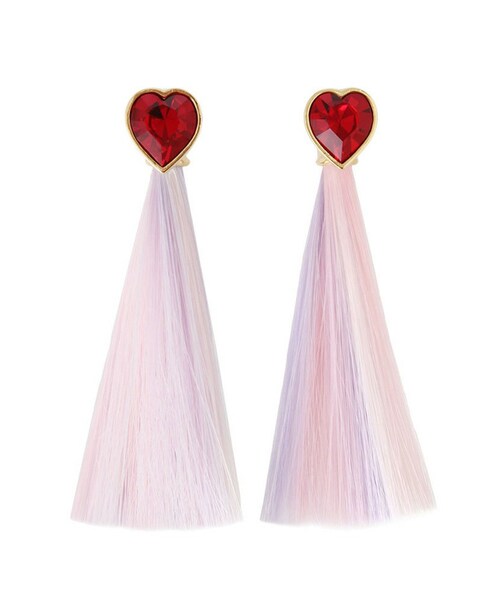 PAMEO POSE(パメオポーズ)の「UNICORN'S HAIR HEART PIERCE(ピアス(両耳用)・レディース・パープル/ミックス・F)」の1枚目の写真