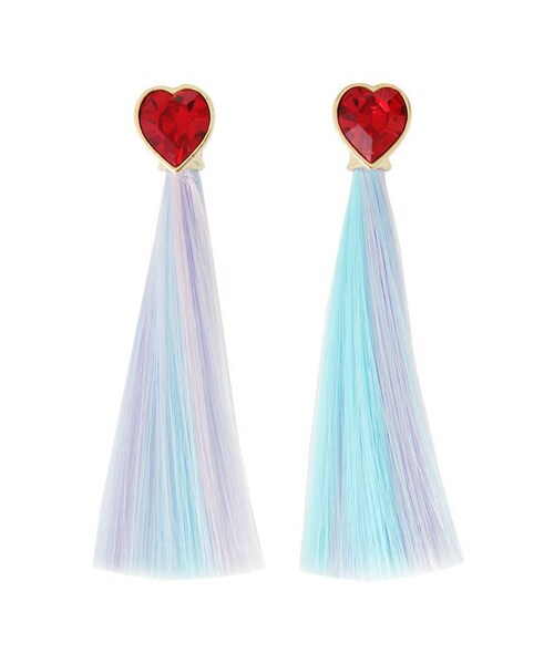 PAMEO POSE(パメオポーズ)の「UNICORN'S HAIR HEART PIERCE(ピアス(両耳用)・レディース・パープル/ミックス・F)」の2枚目の写真
