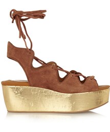 SEE BY CHLOE | See by Chloé Liane Metallic Cork and Suede Wedge Sandals(その他シューズ)