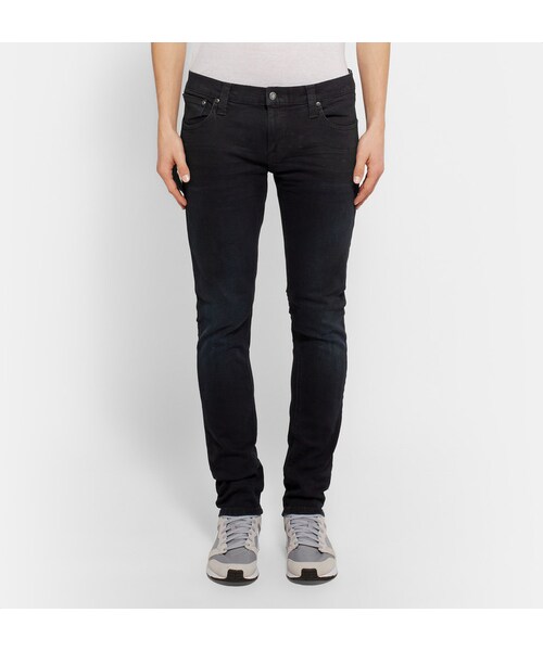 Nudie Jeans（ヌーディージーンズ）の「Nudie Jeans Tight Long John Skinny-Fit Coated Organic Stretch-Denim Jeans（デニムパンツ・メンズ・Black・28W 32L/30W 32L/31W 32L/32W 32L/33W 32L/34W 32L/36W 32L/38W 32L/33W 34L/34W 34L/36W 34L/38W 34L）」の4枚目の写真