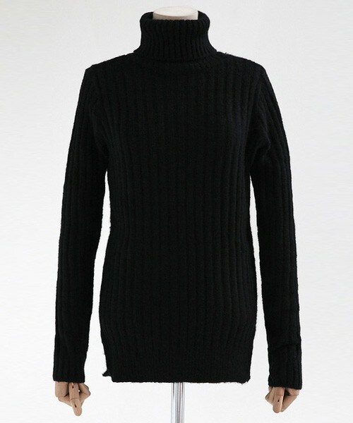 DHOLIC（ディーホリック）の「タートルネックリブニットプルオーバー（ニット/セーター・レディース・ベージュ/スカイブルー/ピンク/クリーム/ブラック/グレー・FREE）」の3枚目の写真