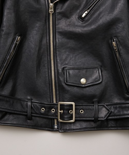 beautiful people(ビューティフルピープル)の「■別注■ beautiful people×MIDWEST シープレザーライダースジャケット(ライダースジャケット・レディース・ブラック・130/140/150)」の4枚目の写真