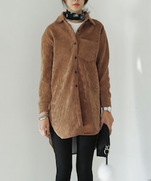 DHOLIC | コーデュロイ裏起毛アンバランス丈シャツ(シャツ/ブラウス)