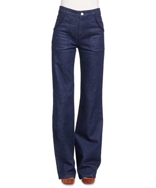 SEE BY CHLOE(シーバイクロエ)の「See by Chloe Embroidered Wide-Leg Denim Jeans(デニムパンツ・レディース・Blue・26/30/29/25/27/28)」の1枚目の写真