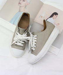 Aco Design | レザー スニーカー/レザースニーカー ローカット/インヒール レースアップ スニーカー(スニーカー)