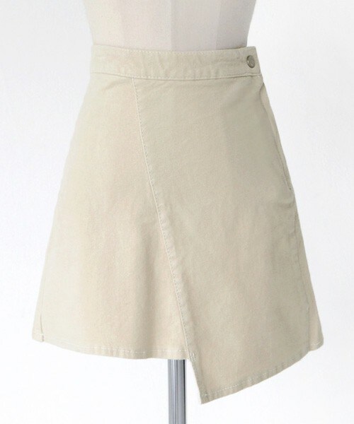 DHOLIC（ディーホリック）の「アンバランスカットフレアミニスカート（スカート・レディース・ブラウン/ライトベージュ/ワイン・S/M）」の2枚目の写真